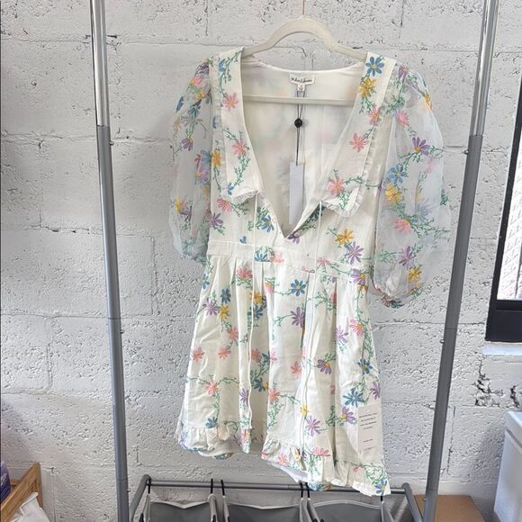 For Love & Lemons Majorie Mini Dress - Cute Floral Spring / Easter Dress - NWT - Picture 1 of 5